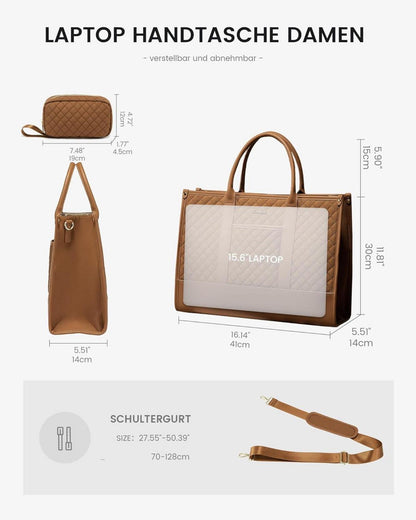 LOVEVOOK Laptoptasche Damen 15,6 Zoll Wasserdicht Arbeitstasche Handtasche Groß Schultasche Uni