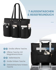 Laptoptasche Damen 15,6 Zoll Aktentasche Groß Wasserdicht Business