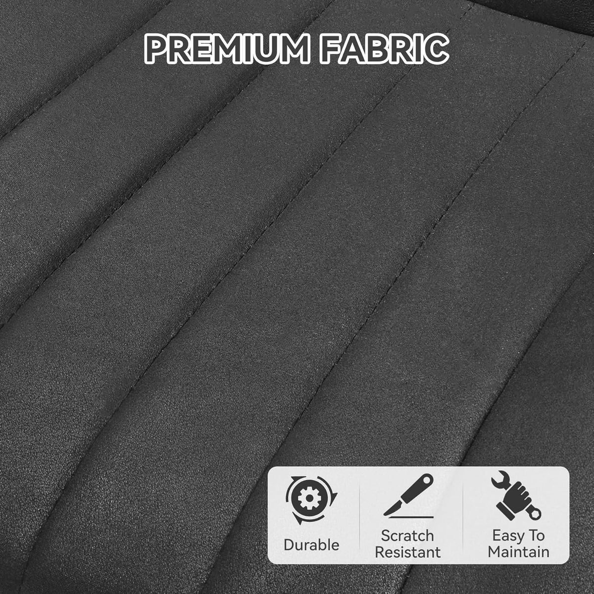 Esszimmerstühle 2er Set | Polsterstühle mit Sitzkissen Schwarz