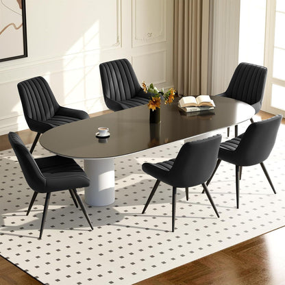 Esszimmerstühle 2er Set | Polsterstühle mit Sitzkissen Schwarz