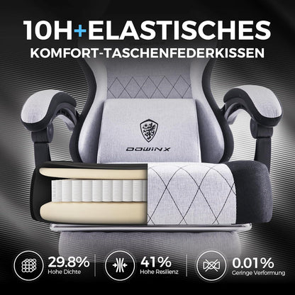 Gaming Stuhl Stoff Massage Lendenwirbelstütze Fußstütze Ergonomischer