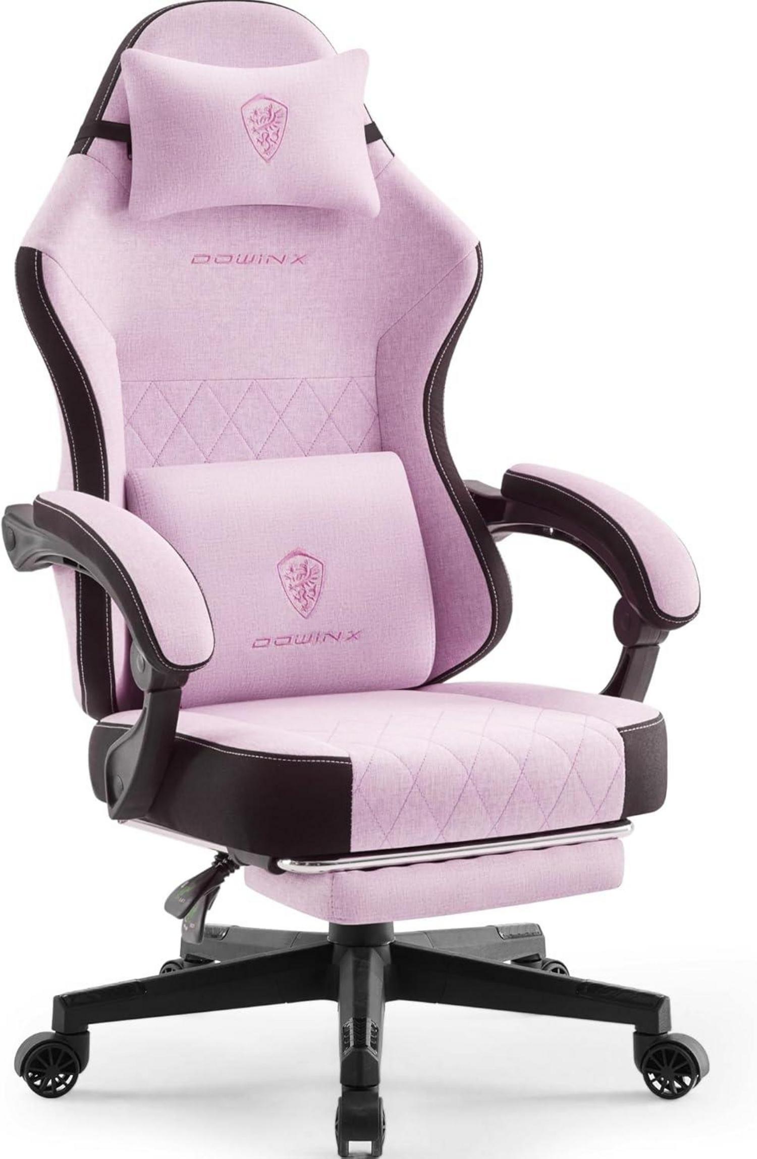 Ergonomischer Gaming Stuhl mit Massagekissen und Fußstütze