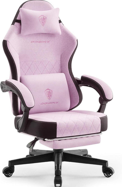 Ergonomischer Gaming Stuhl mit Massagekissen und Fußstütze