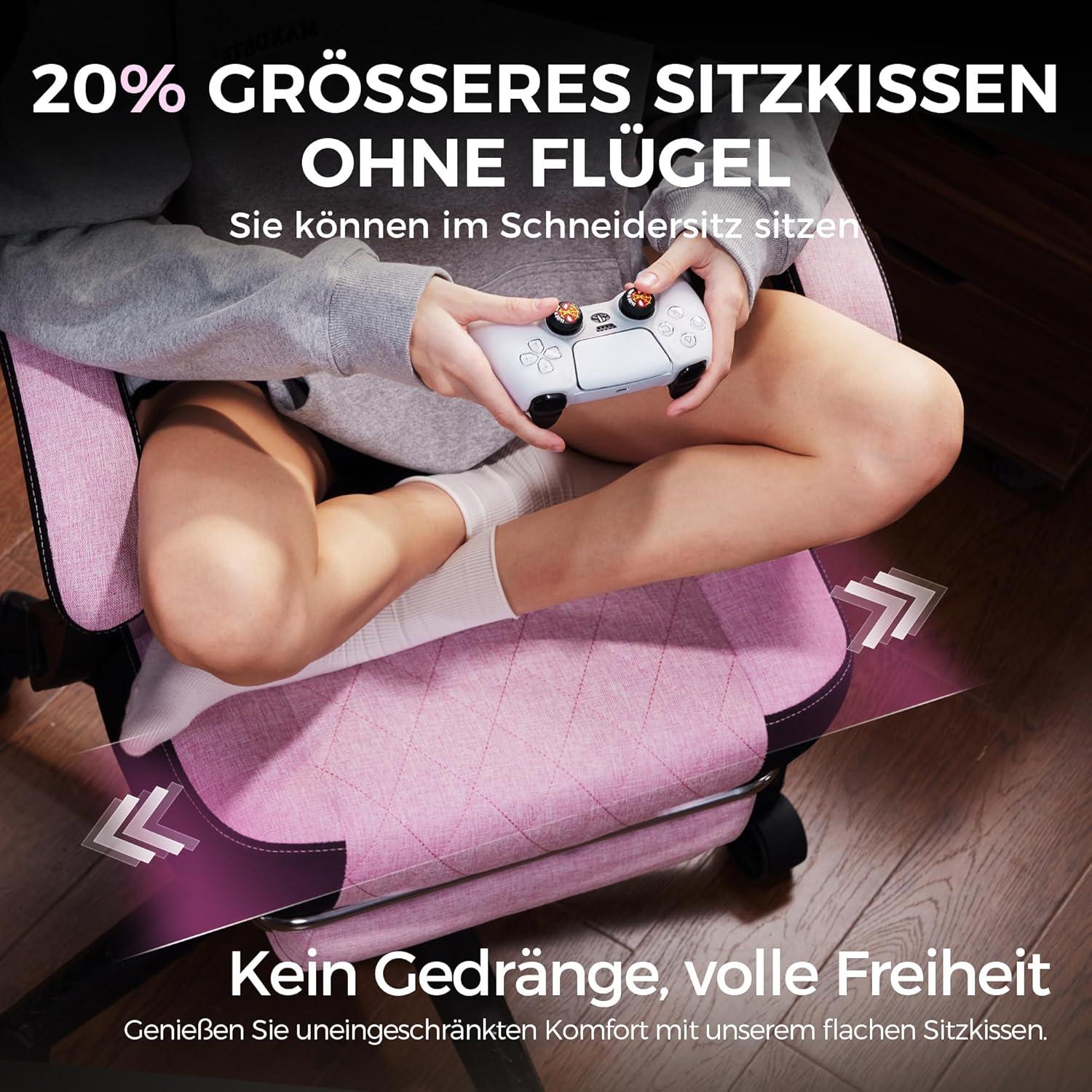 Ergonomischer Gaming Stuhl mit Massagekissen und Fußstütze