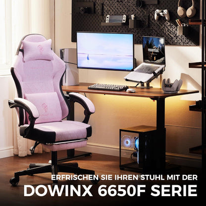 Dowinx Gaming Stuhl mit Massage Lendenstütze und Fußstütze, Groß und
