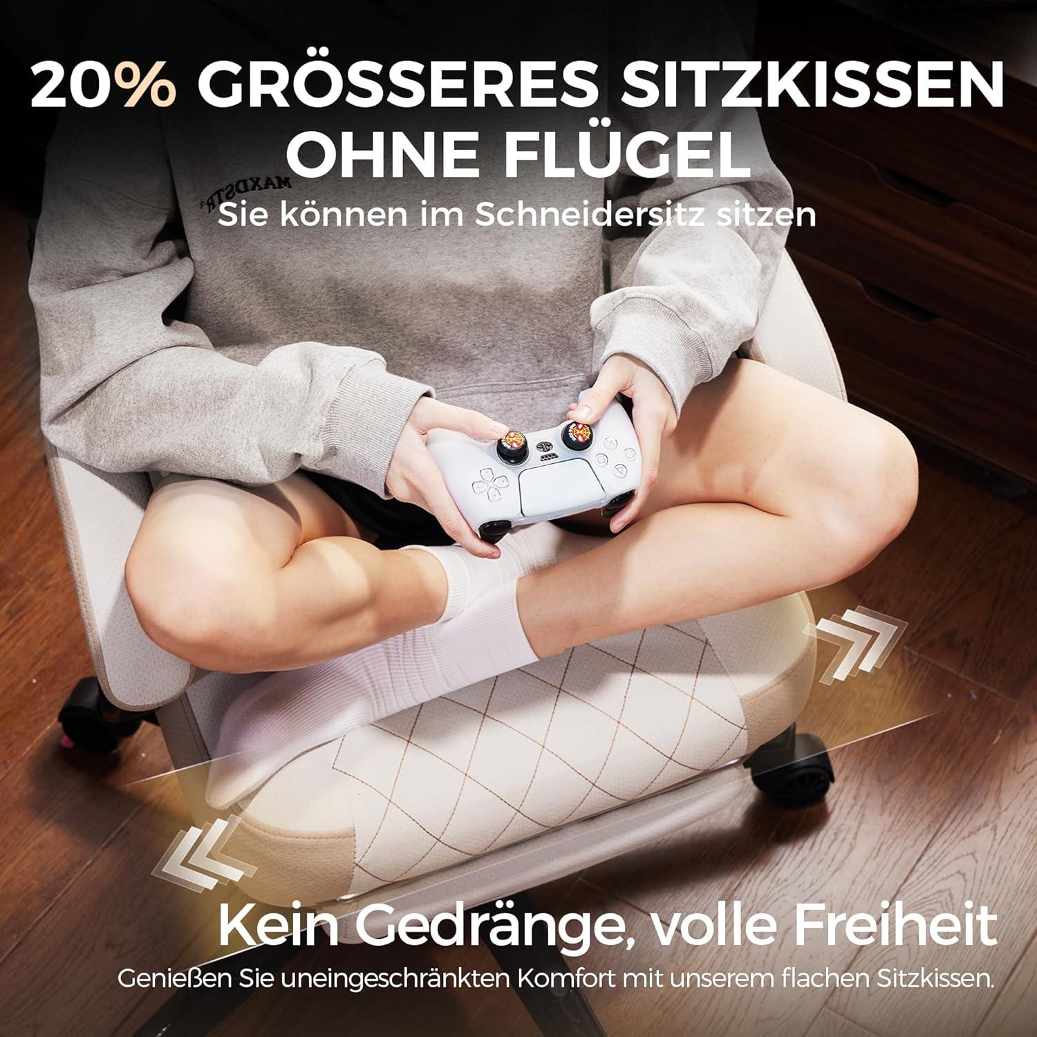Ergonomischer Gaming Stuhl mit Massage und Fußstütze für Erwachsene