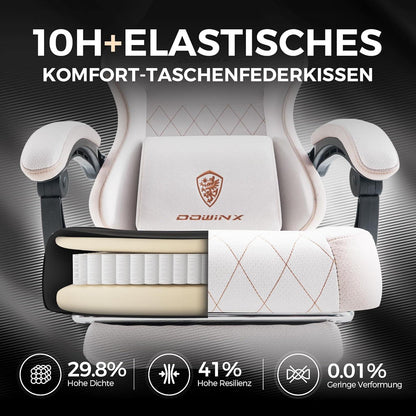 Gaming Stuhl Stoff mit Massage Lendenwirbelstütze Bürostuhl für