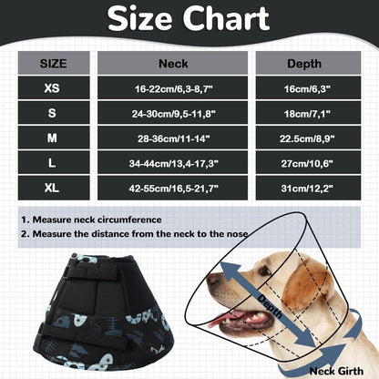 Hundekragen Leckschutz Weich Schwarz M