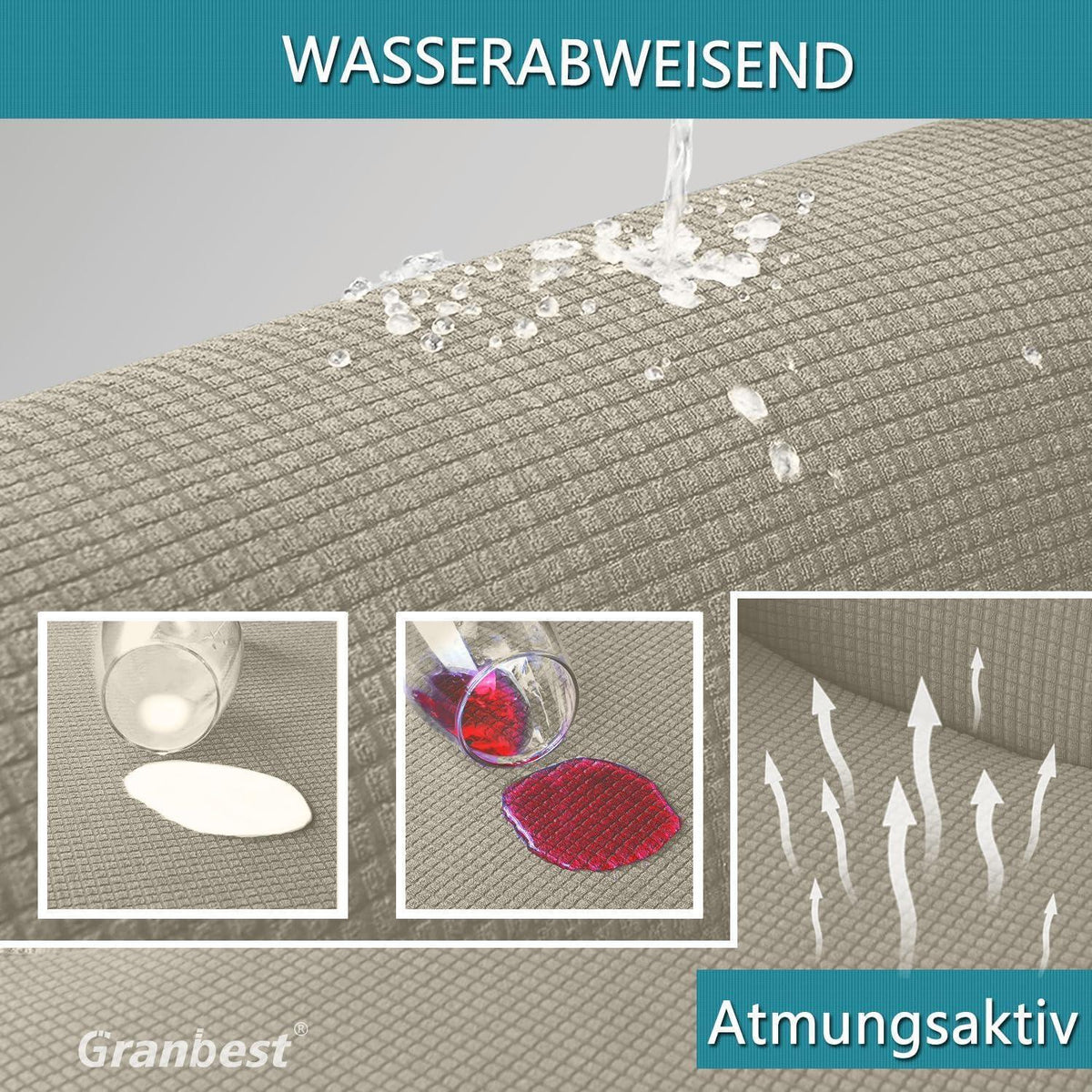 Wasserdichte Futon Abdeckung ohne Armlehnen – Sandfarben