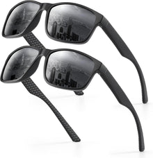 Polarisierte Sonnenbrille UV400 Sportbrille Damen Herren in Schwarz