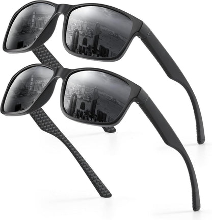 Polarisierte Sonnenbrille UV400 Sportbrille Damen Herren in Schwarz