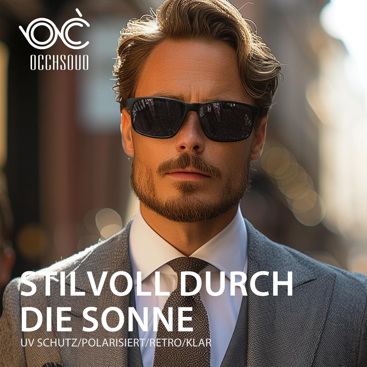 Polarisierte Sonnenbrille UV400 Sportbrille Damen Herren in Schwarz