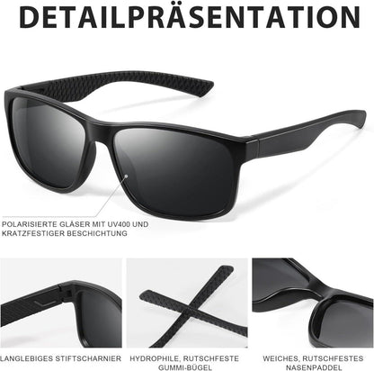 Polarisierte Sonnenbrille Herren Damen UV400 Sport Ultraleicht Schutz