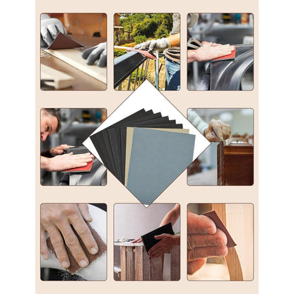 Schleifpapier 230x280mm 400-1000 Körnung, 32 Stk. Nass/Trocken