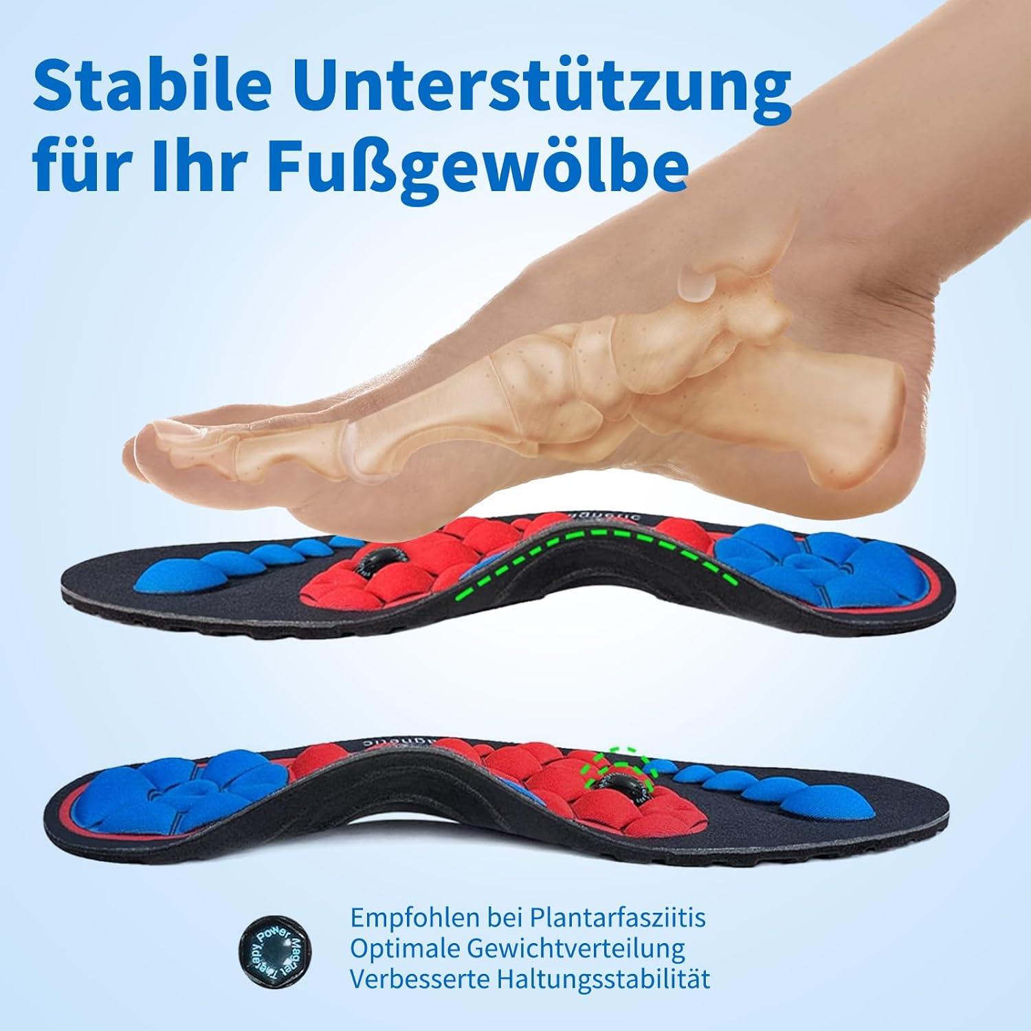 Magnetische Einlegesohlen Akupunktur Orthopädisch Männer Frauen
