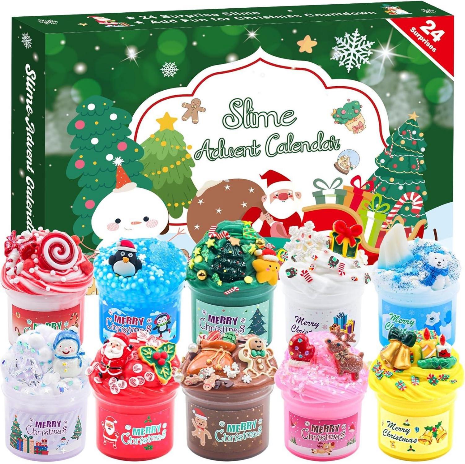 KYEVIS Slime Adventskalender 2024 Weihnachts-Countdown Spielzeug