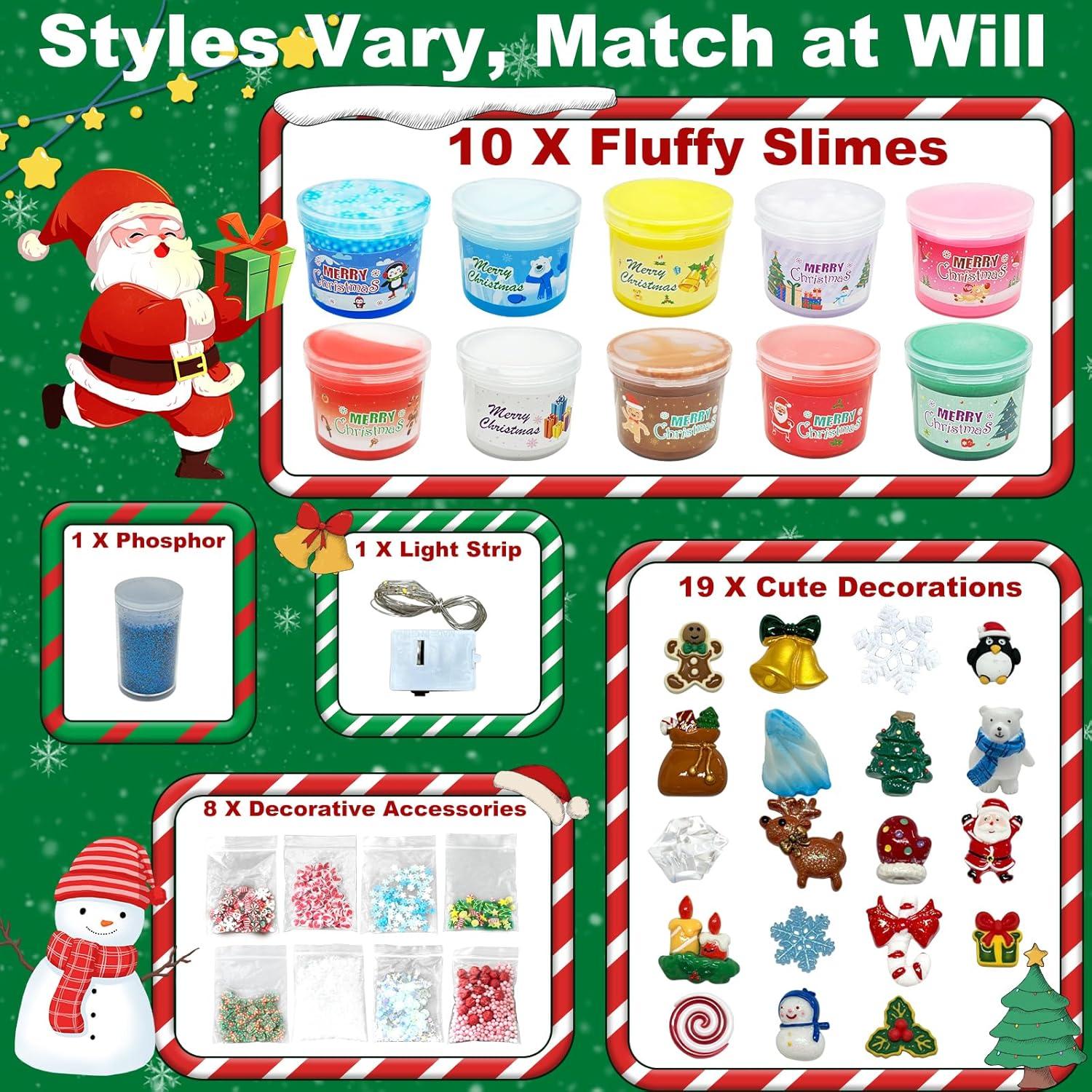 Slime Adventskalender 2024 DIY Set Weihnachten Countdown Mädchen