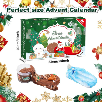 Weihnachts-Slime-Adventskalender 2024 für Kinder, DIY Slime Set 24 Tage Countdown