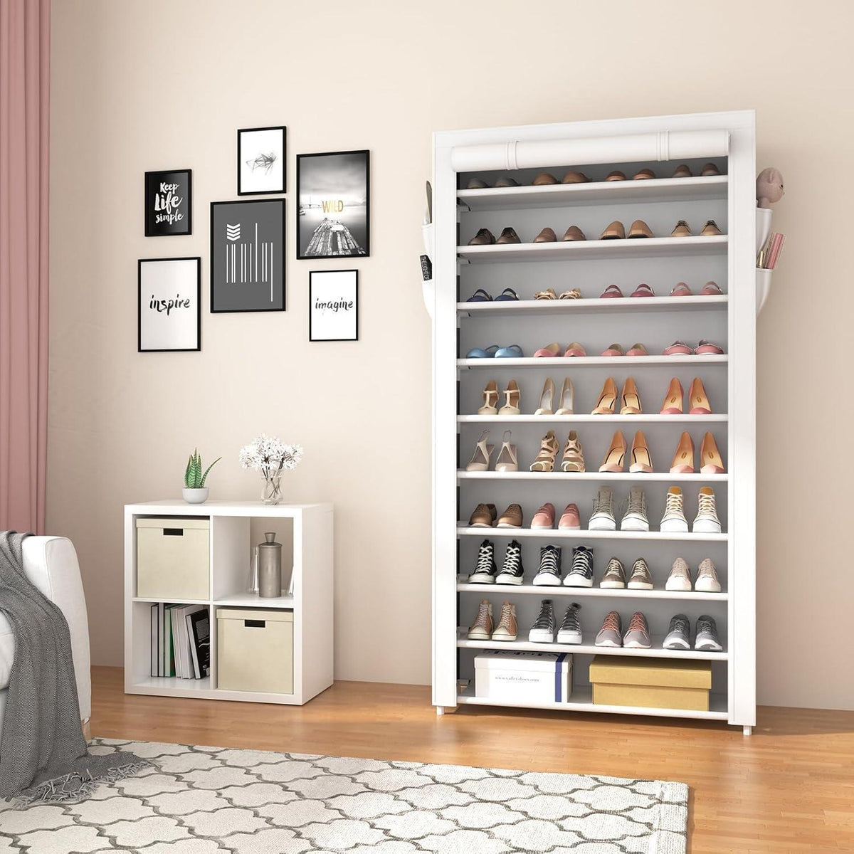 Hohes Schuhregal 11 Ebenen – Stauraum für 50 Paar Schuhe