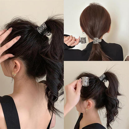 3er Set Pferdeschwanz Clips Haarspangen Metall Damen Mädchen