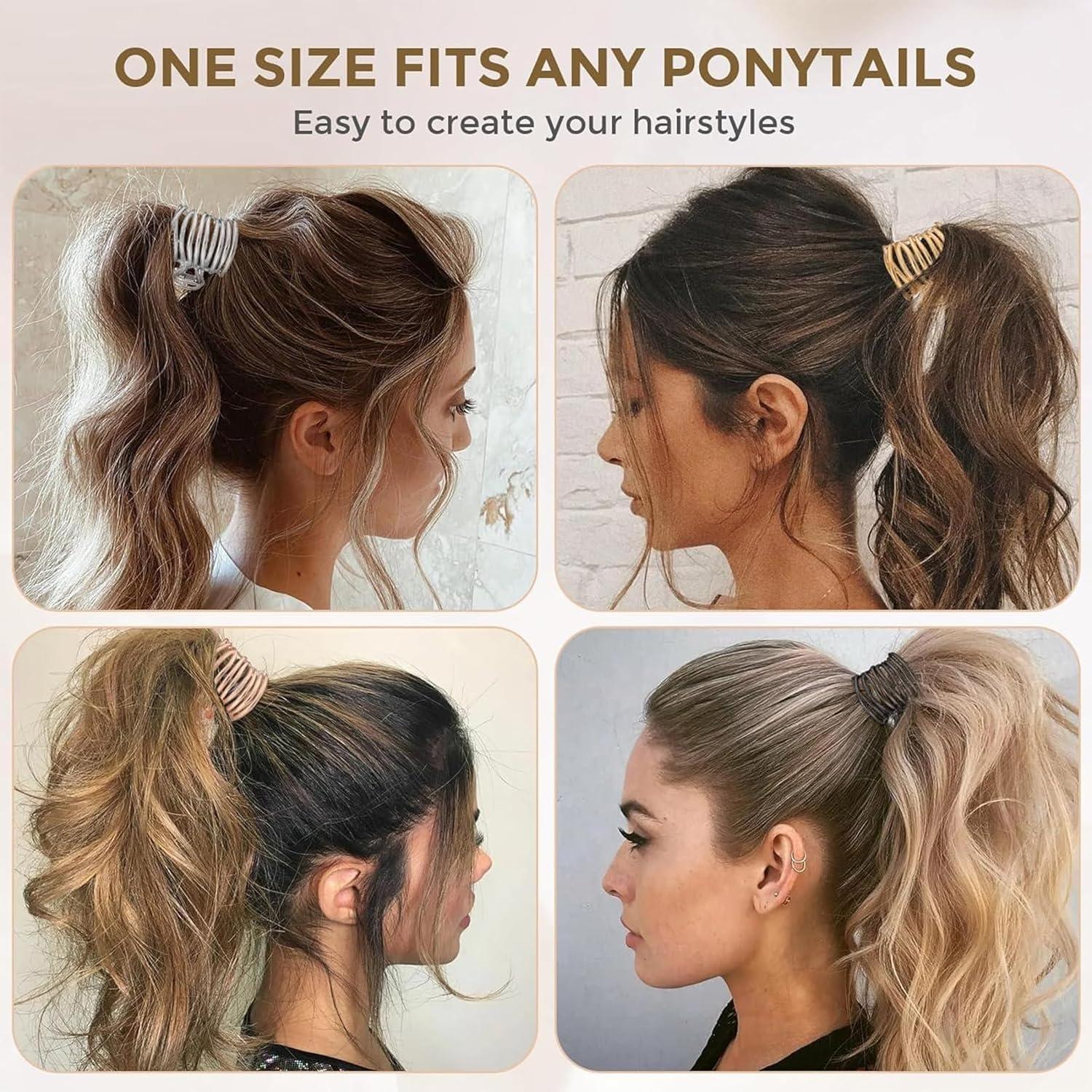 3er Set Metall Haarclips für Pferdeschwanz & Hochsteckfrisuren