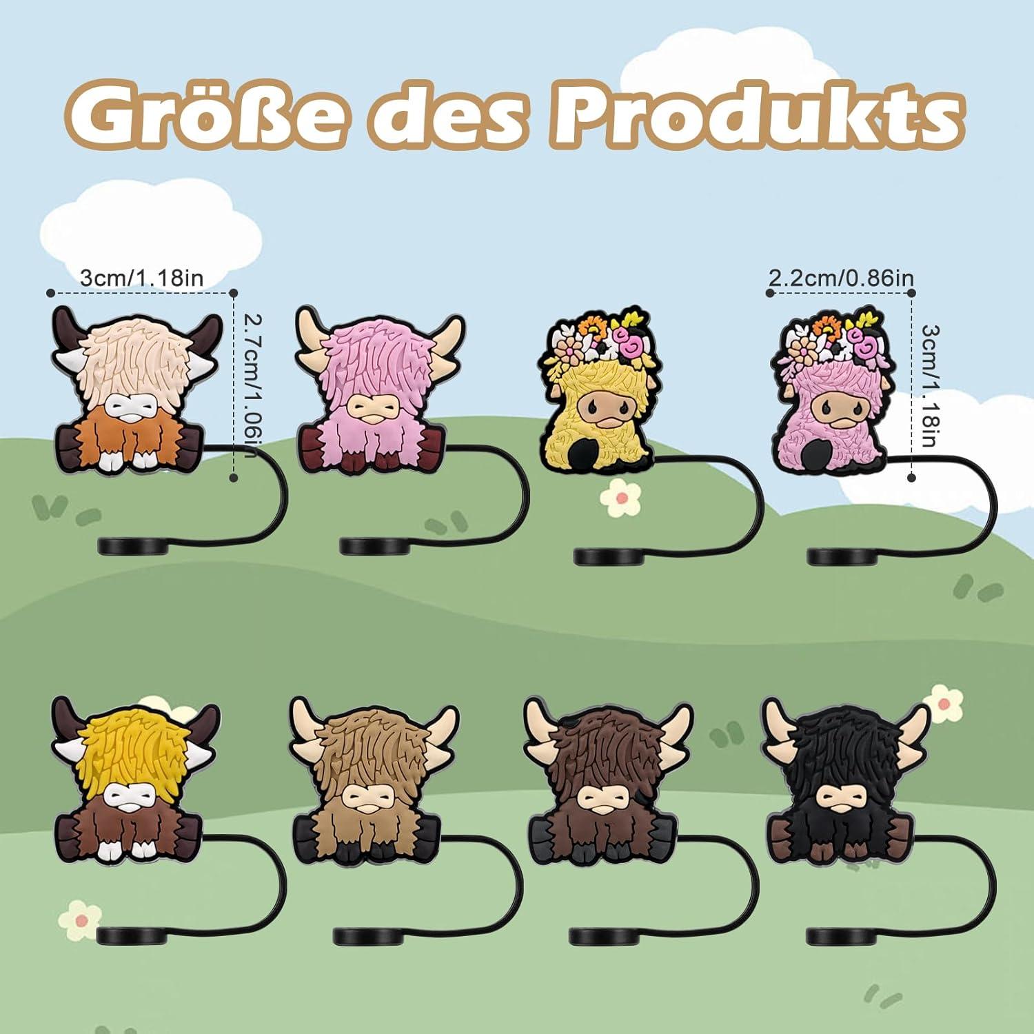 8er Set Silikon Strohhalm Abdeckung für Stanley Cup, 10mm