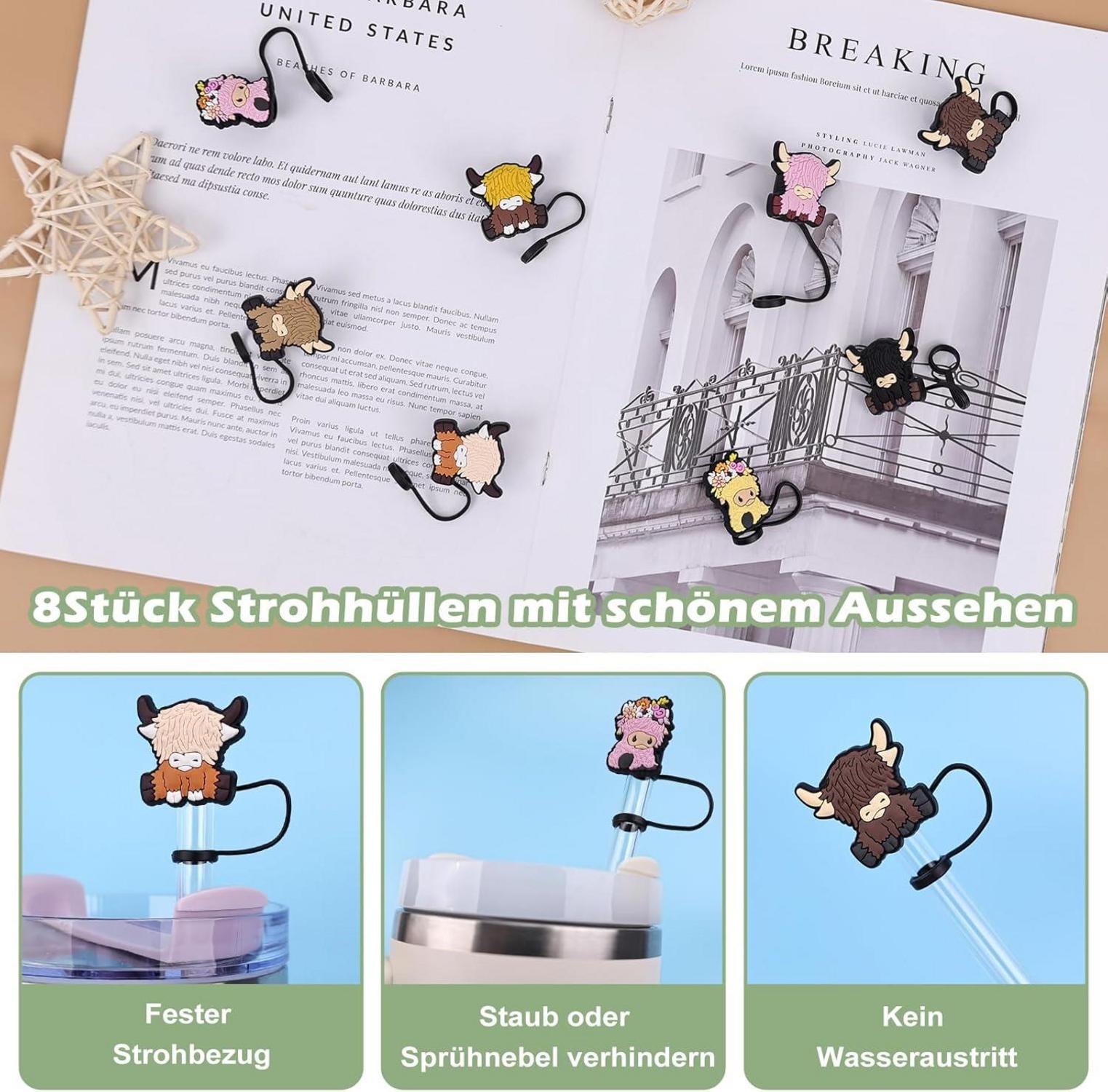 Strohhalm Abdeckung für Stanley Cup, 10mm Silikonmaterial, 8 Stück