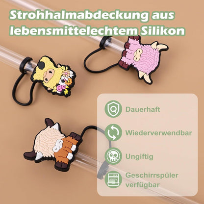 GADITIEK 8 Stück Strohhalm Abdeckung für Stanley Cup Zubehör, 10mm Silikon Strohhalm Abdeckung