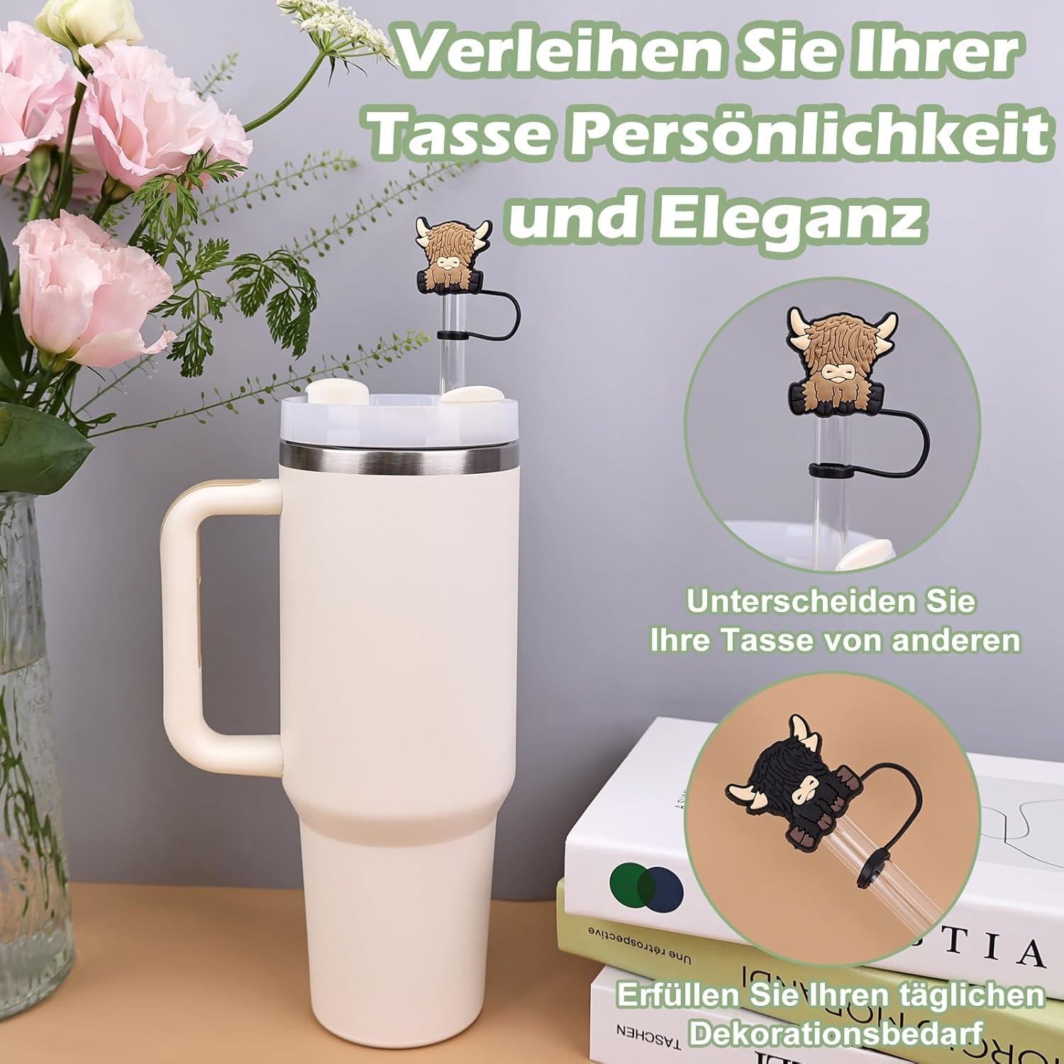 8er Set Strohhalm Abdeckung für Stanley Cup 10mm Silikon Accessories