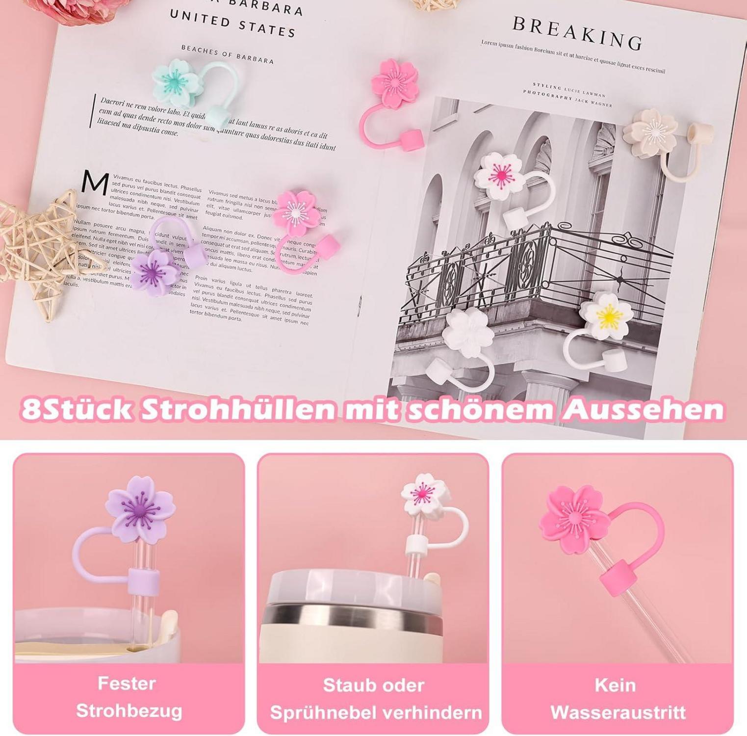 8er Set Silikon Strohhalm Abdeckung für Stanley Cup 10mm