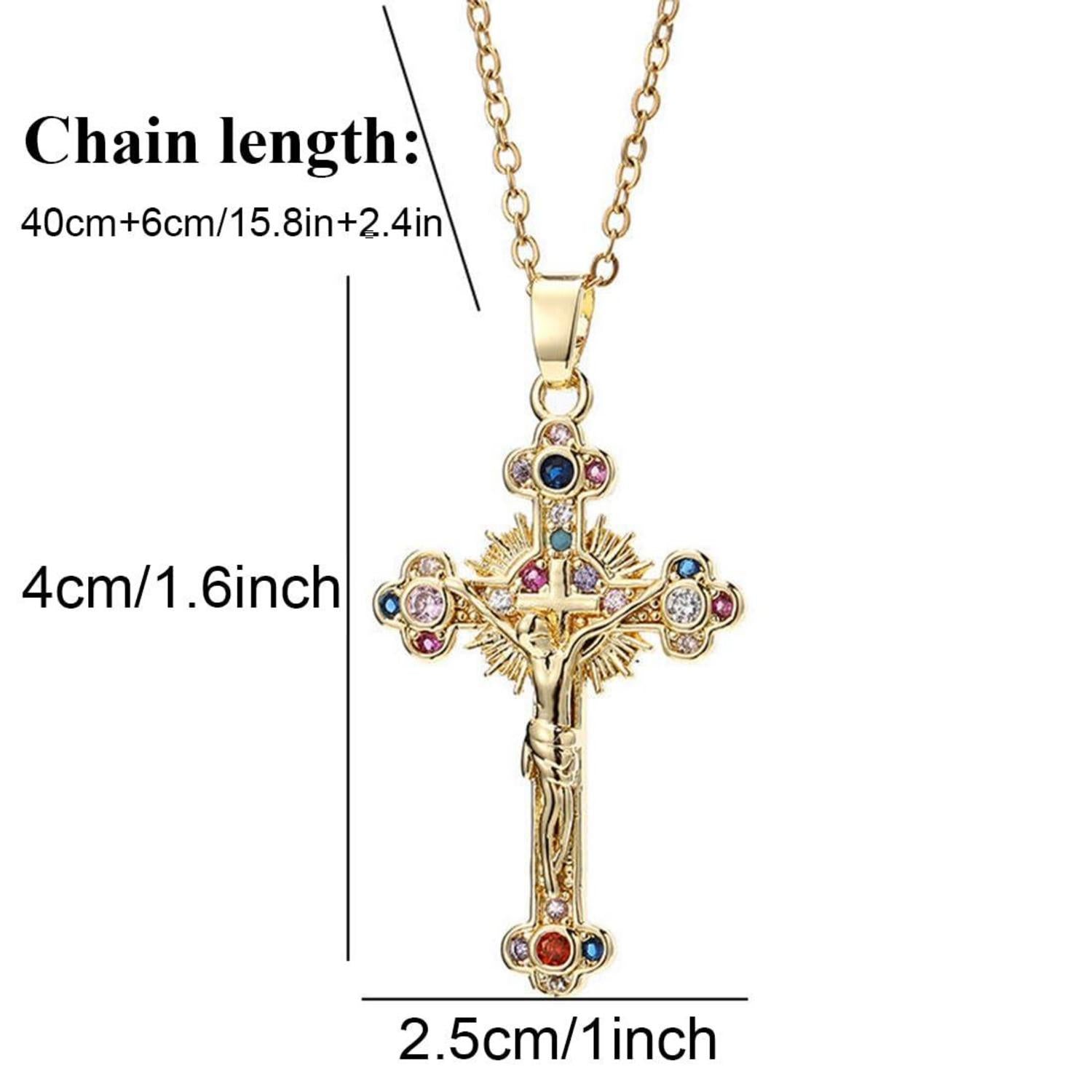 Damen Gold Kreuzkette 18K Vergoldet Zirkonia Anhänger Modeschmuck