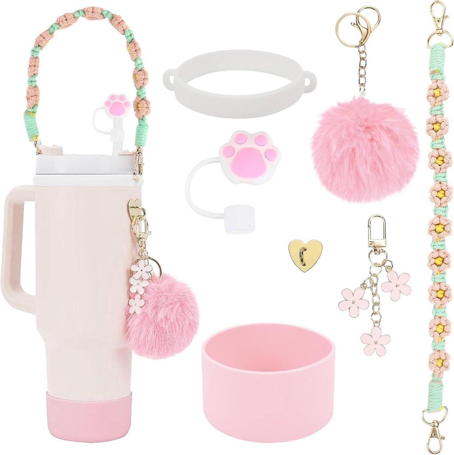 Stanley Cup Zubehör Set - Silikon Stiefel, Strohhalm Abdeckung, Griff