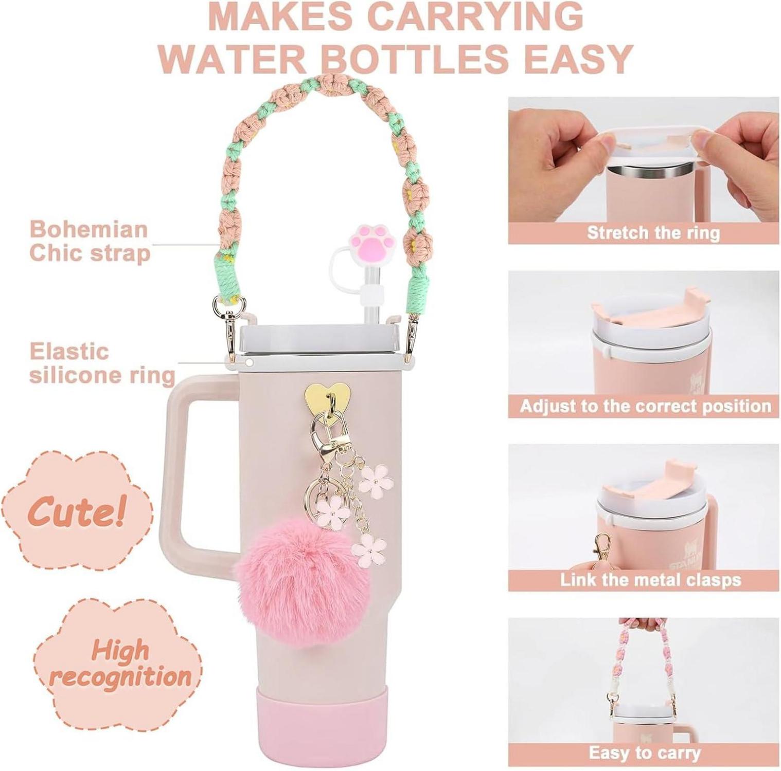 Stanley Cup Zubehör Set - Silikon Stiefel, Strohhalm Abdeckung, Griff