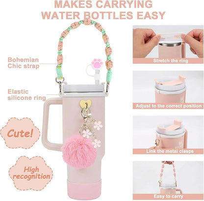 Stanley Cup Zubehör Set - Silikon Stiefel, Strohhalm Abdeckung, Griff