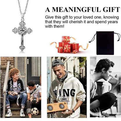 Damen Silber Zirkonia Kreuz Kette Anhänger Modeschmuck Geschenk