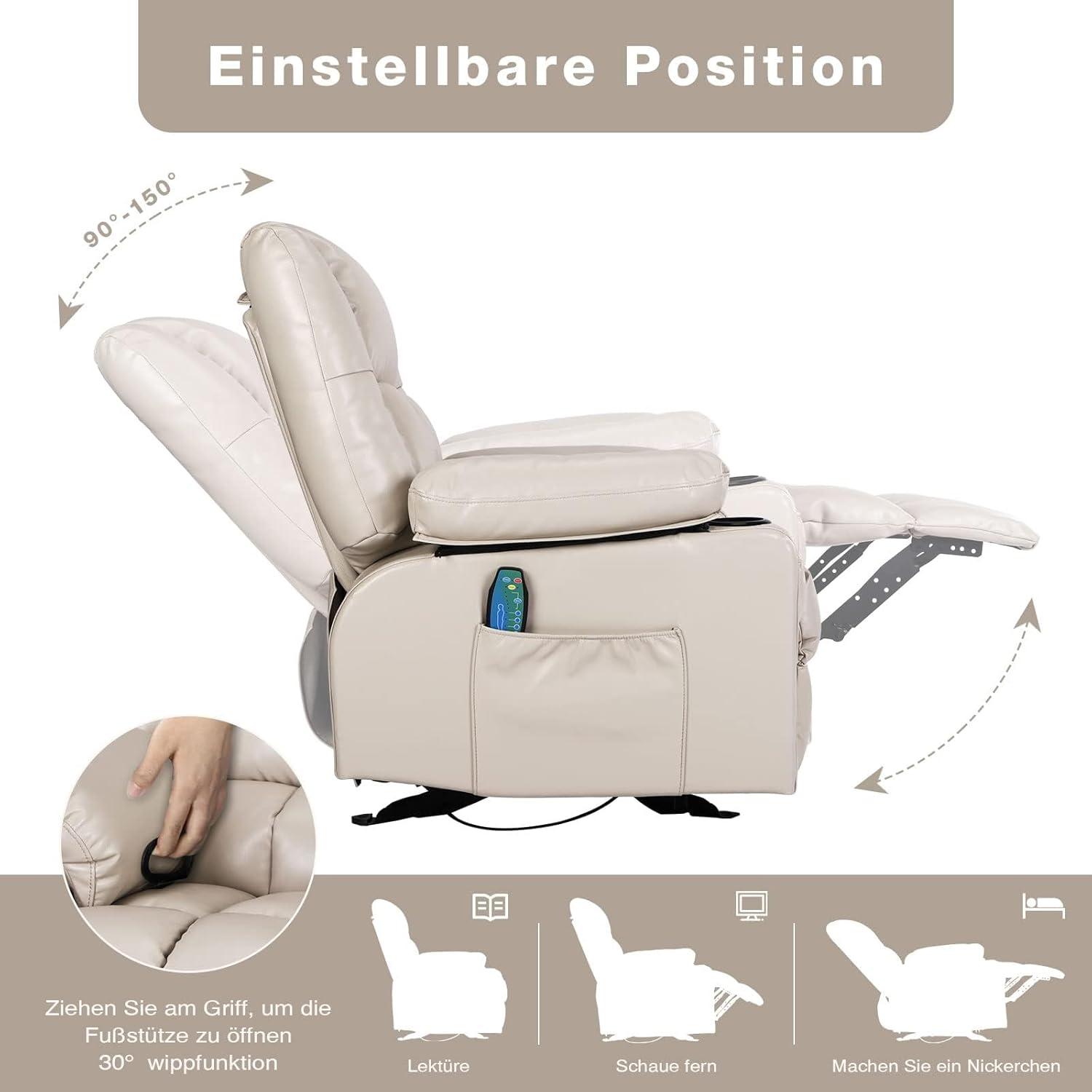 Fantasylab Relaxsessel mit Massagefunktion und Wärmefunktion