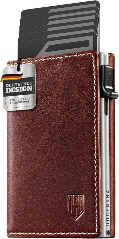 RFID Blocking Slim Wallet mit Münzfach für Herren 10+ Karten