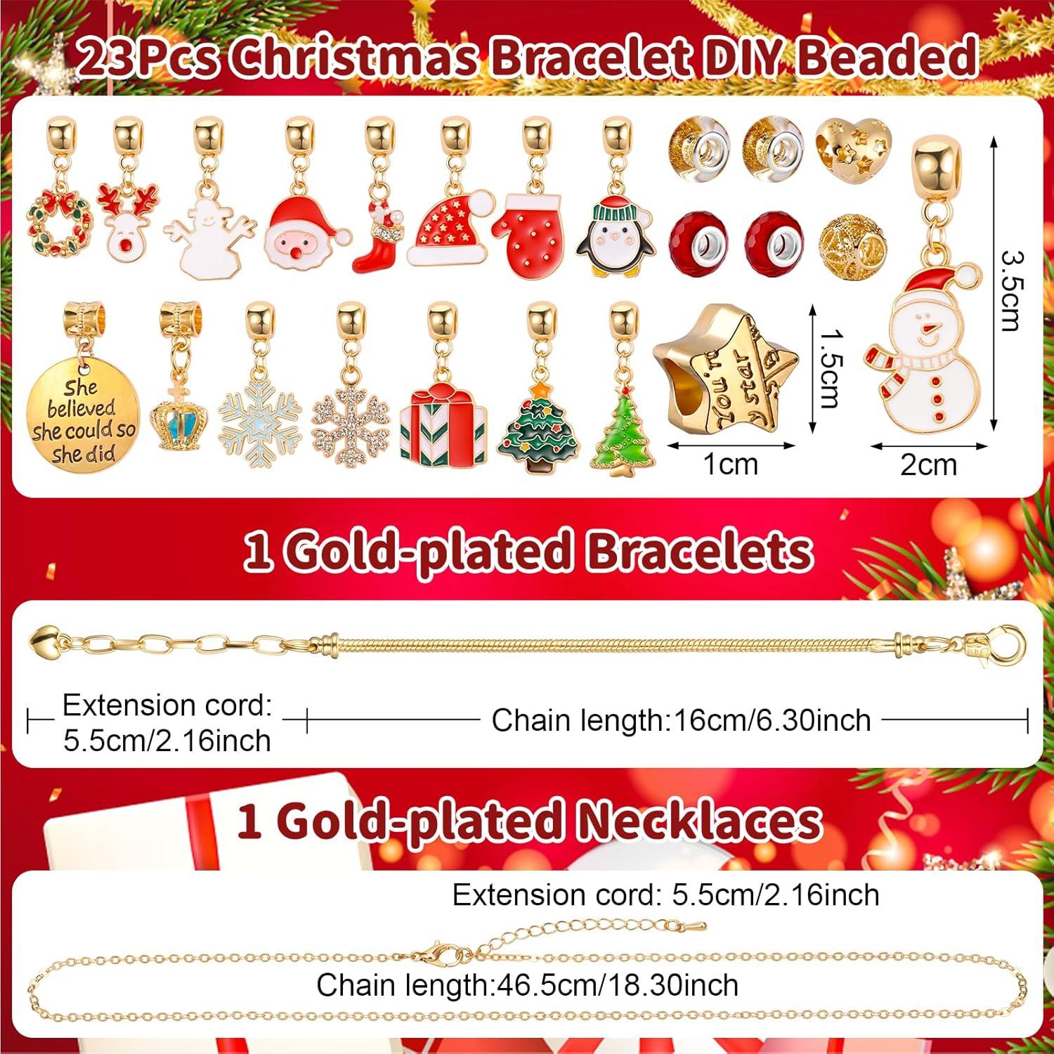 Adventskalender Schmuck 2024 Mädchen, 24 Tägiges Countdown