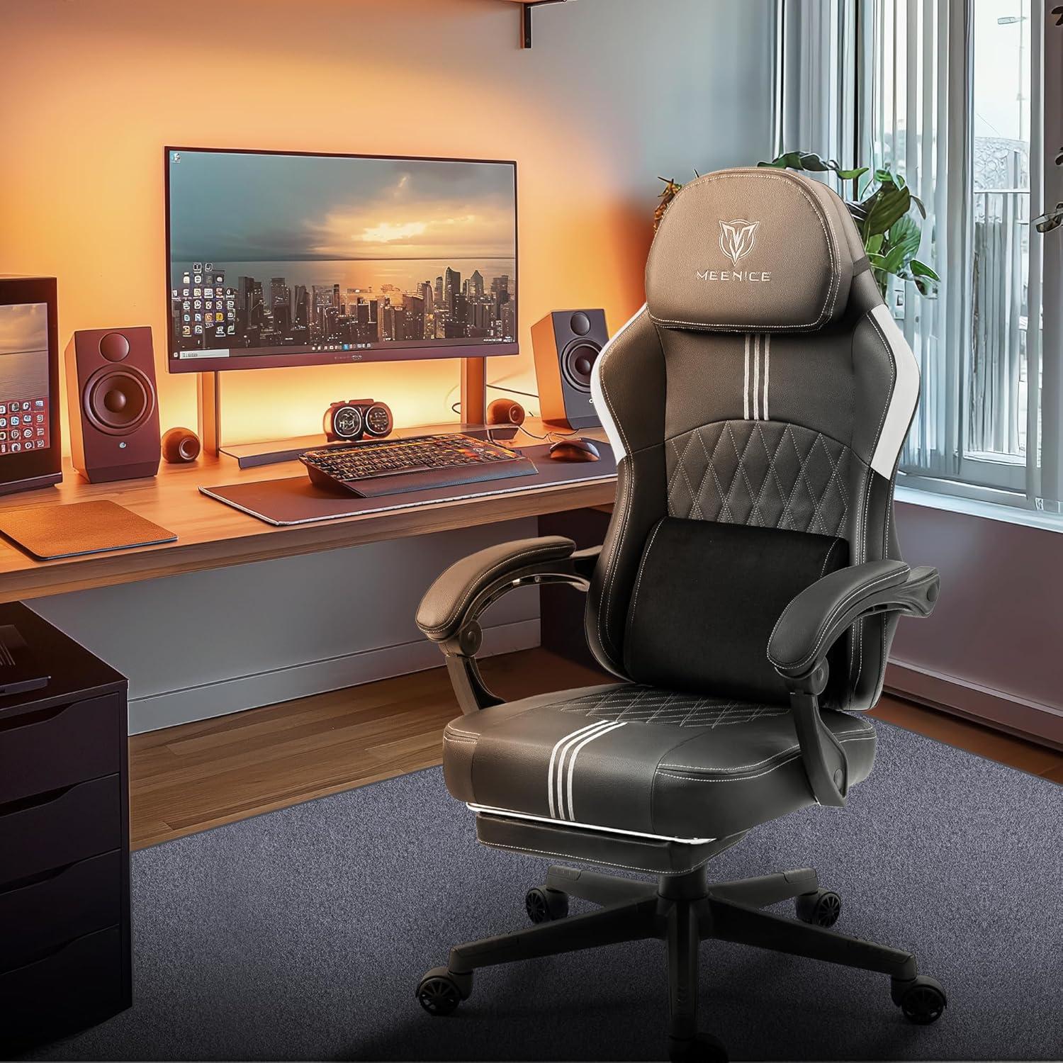 MEENICE Gaming Stuhl mit Taschenfederkissen, Kühlung