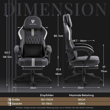 Ergonomischer Gaming Stuhl mit Massage und
