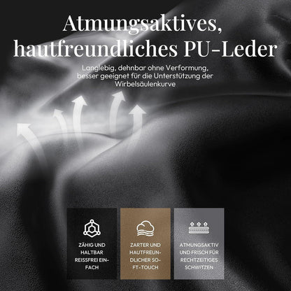 MEENICE Gaming Stuhl mit Kühlung, Massage, Fußstütze, Taschenfederkissen - Schwarz/Weiß Leder