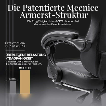 MEENICE Gaming Stuhl Taschenfederkissen Kühlung Gel Massage Fußstütze