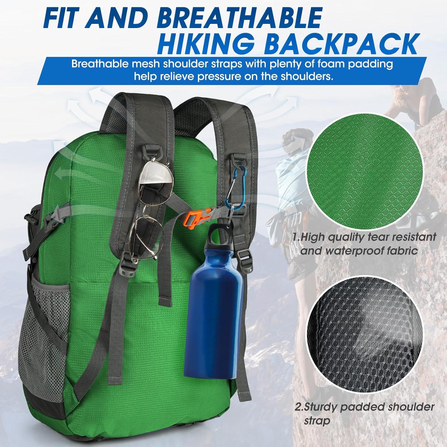 Wanderrucksack 40L Wasserdicht Leicht Faltbar Trekking Sport Rucksack