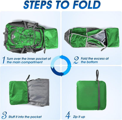 Wanderrucksack 40L Wasserdicht Leicht Faltbar Trekking Sport