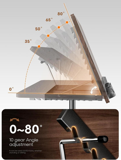 Verstellbarer Buchständer 2-in-1 Schwarz, Laptop Tablet Notenständer 132 cm