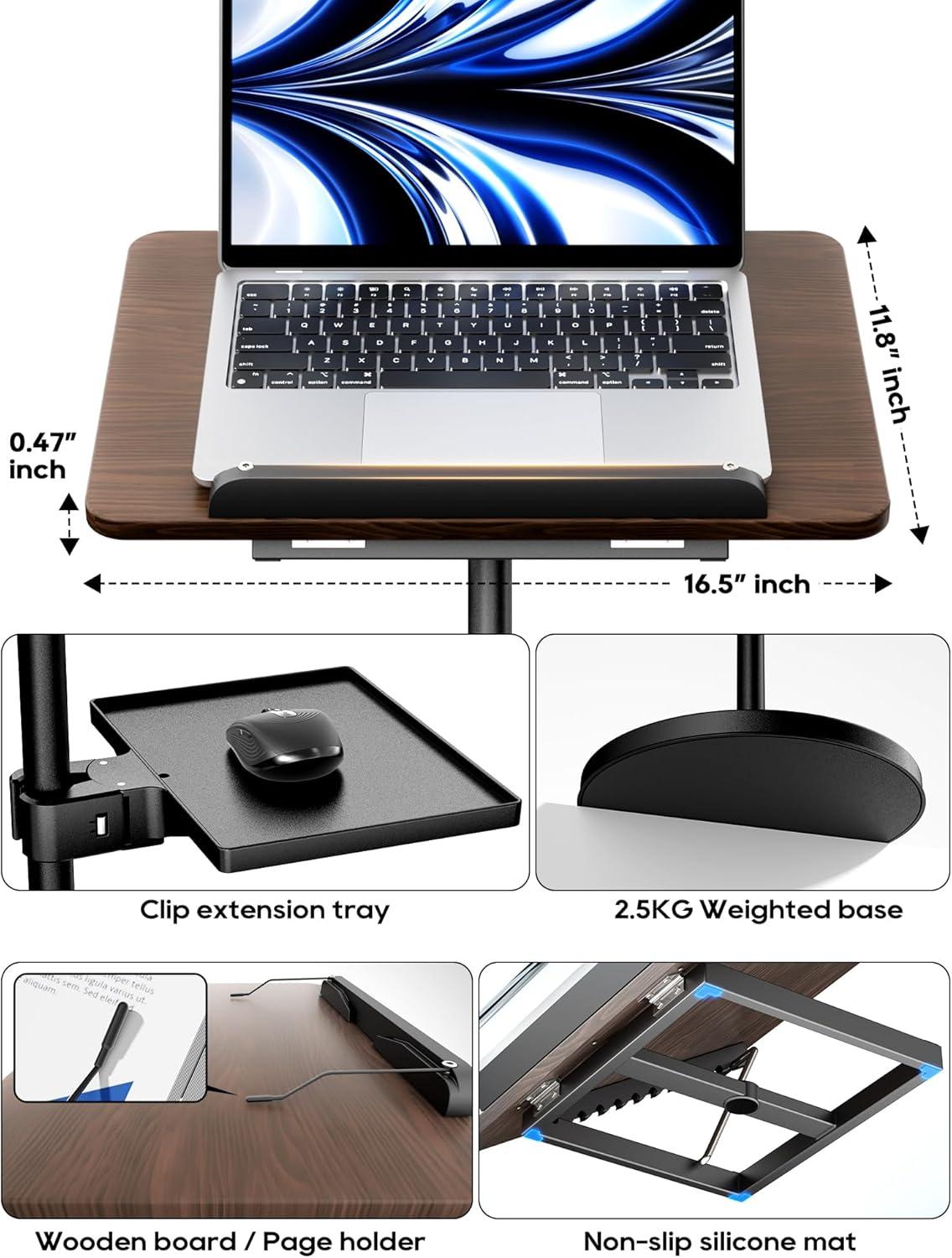 Verstellbarer Buchständer 2-in-1 Schwarz, Laptop Tablet Notenständer 132 cm
