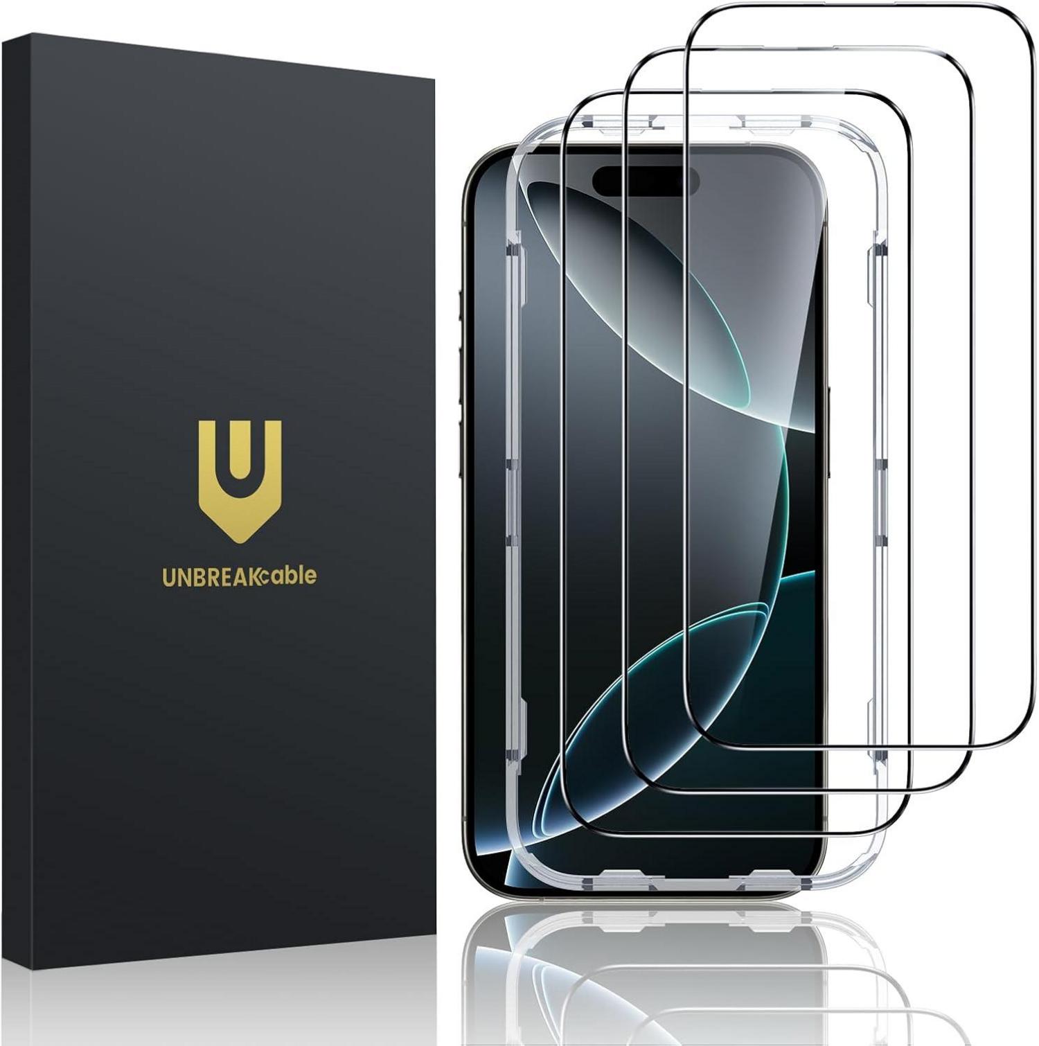 Displayschutzfolie für iPhone 16 Pro Max HD-Glas 3 Stück