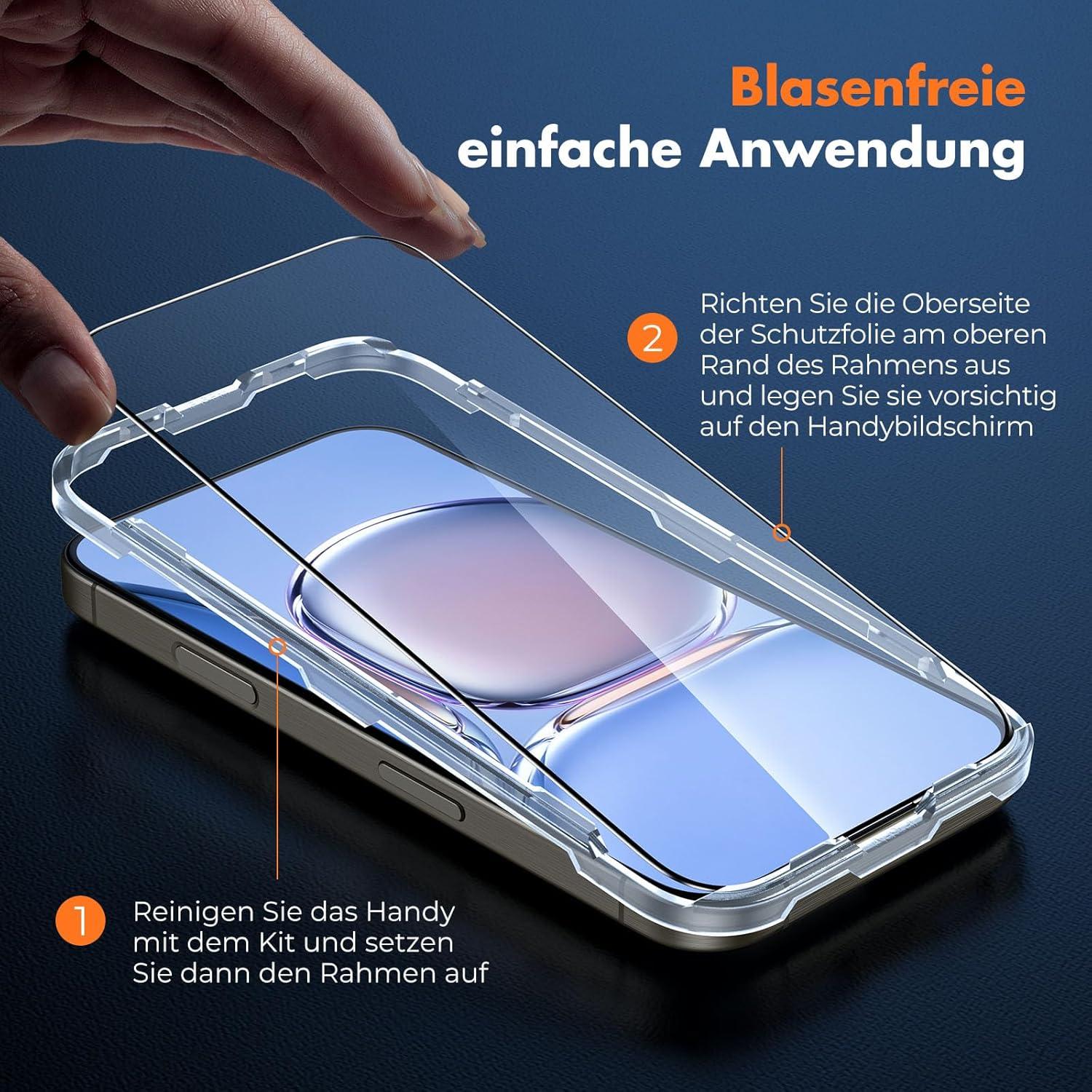 Displayschutzfolie iPhone 16 Pro Max HD-Glas 3er Pack Schutzfolie