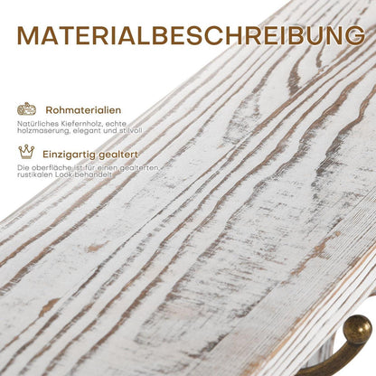 Rustikales Wandregal mit Haken – Garderobe für Flur & Diele