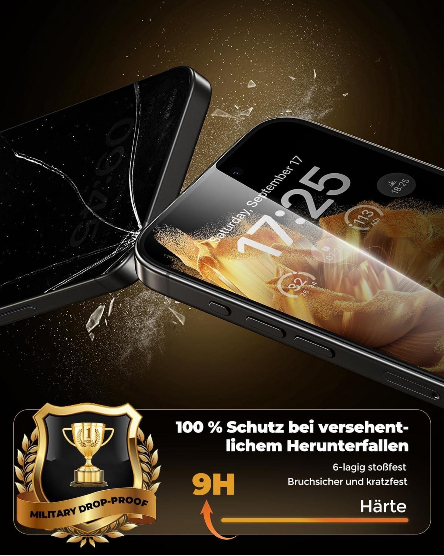 Panzer Schutz Glas für iPhone 16 Plus, 9H